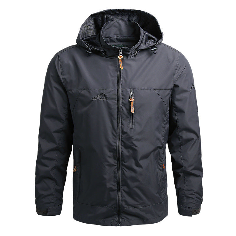 💥【M–5XL】Moška vetrovna in vodoodporna jakna s kapuco
