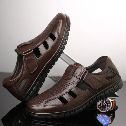 【39-44】🔥2026 Sandalias de cuero transpirables para hombre de verano