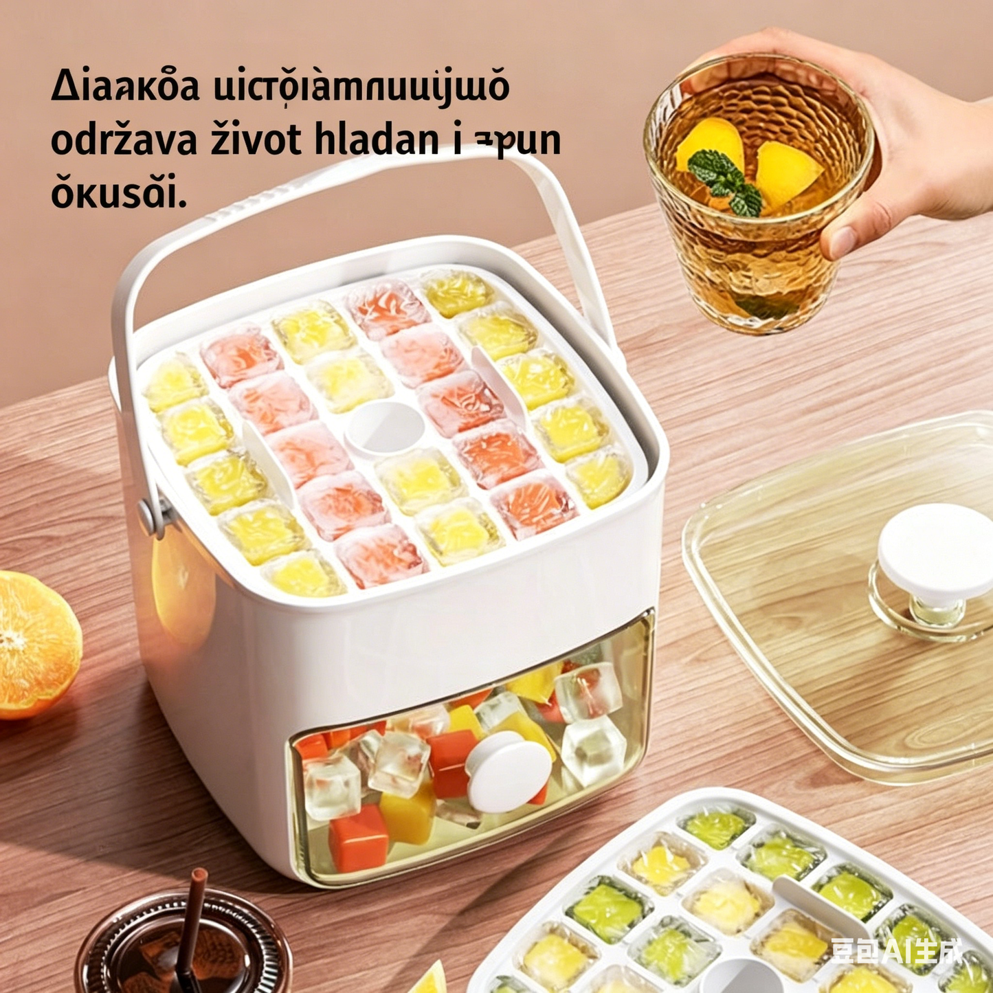 💞Prodaja je premašila 50.000! 💥🥤🧊 50% popusta! Ledomat s funkcijom pohrane leda: proizvodi 48 kockica leda odjednom, poklopac protiv curenja 🏖️✅