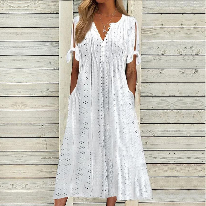 🏆【Legkeresettebb termékek】[S-5XL]👗Egyszerű és gyönyörű egyszínű ruha