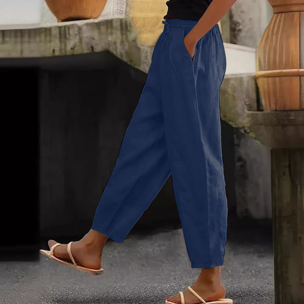 😍Poslední den akce - sleva 50 %💕【S-5XL】Dámské ležérní kalhoty z bavlny a lnu