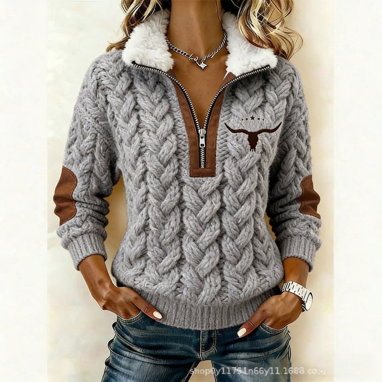 🏆【S-3XL】Niespodzianka na ograniczony czas: 50% zniżki!🔥🔥 Bluza z długim rękawem i nadrukiem oraz futrzany kardigan 4218163