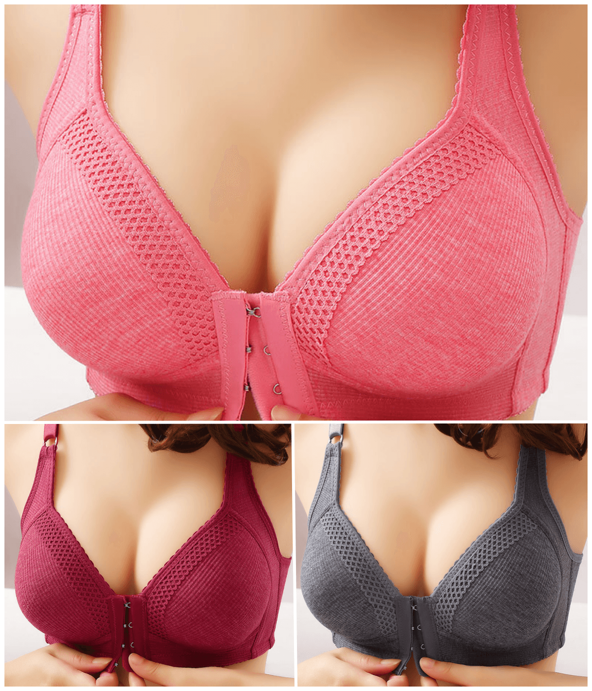 💥【3 csomagos】 Kiváló minőségű varrat nélküli push-up melltartó, divatos és szexi, megakadályozza a leesést