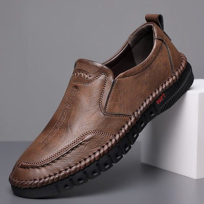👞【39-44】Zapatos casuales de piel para hombre, nuevos, con suela blanda, antideslizantes y transpirables