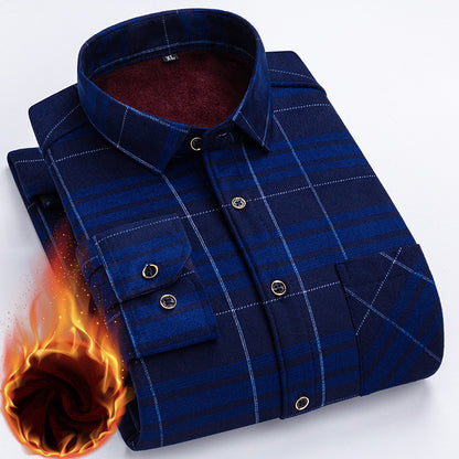 👔【L-5XL】Nova jesensko/zimska moška topla dvostranska flis majica, elegantna in vsestranska.