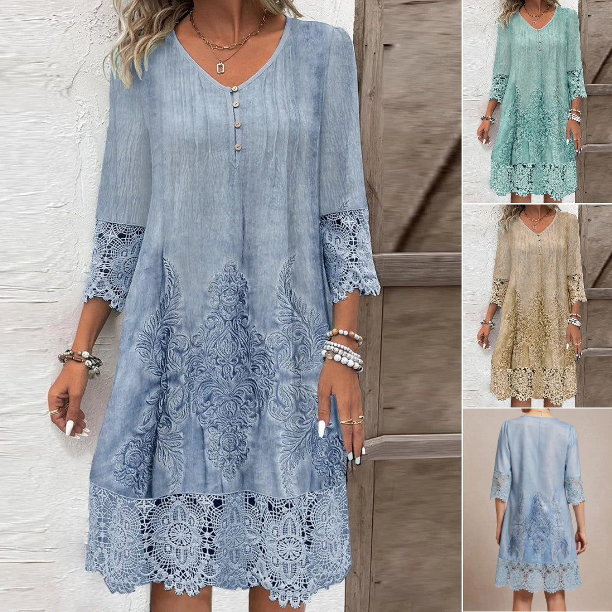 🎁Polovična cena za omejen čas👗[S-3XL] Elegantna čipkasta obleka