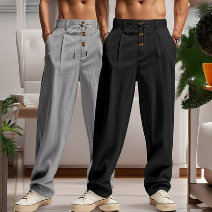 👖👖 [S-3XL]Časově omezená nabídka! Vysoce kvalitní pánské kalhoty na doma. Úzký, rovný střih – prodyšné a pohodlné.