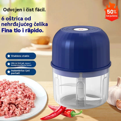 💥【Kupite 1, dobijte 1 gratis】⏰ 🧄Električni sjeckalica za češnjak, mini prijenosni sjeckalica za povrće