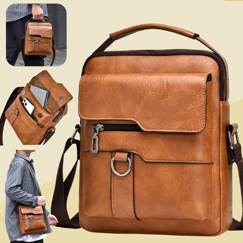🔥Nueva promoción 50% de descuento 👜 Bolsa moderna y casual de cuero para hombre, gran capacidad