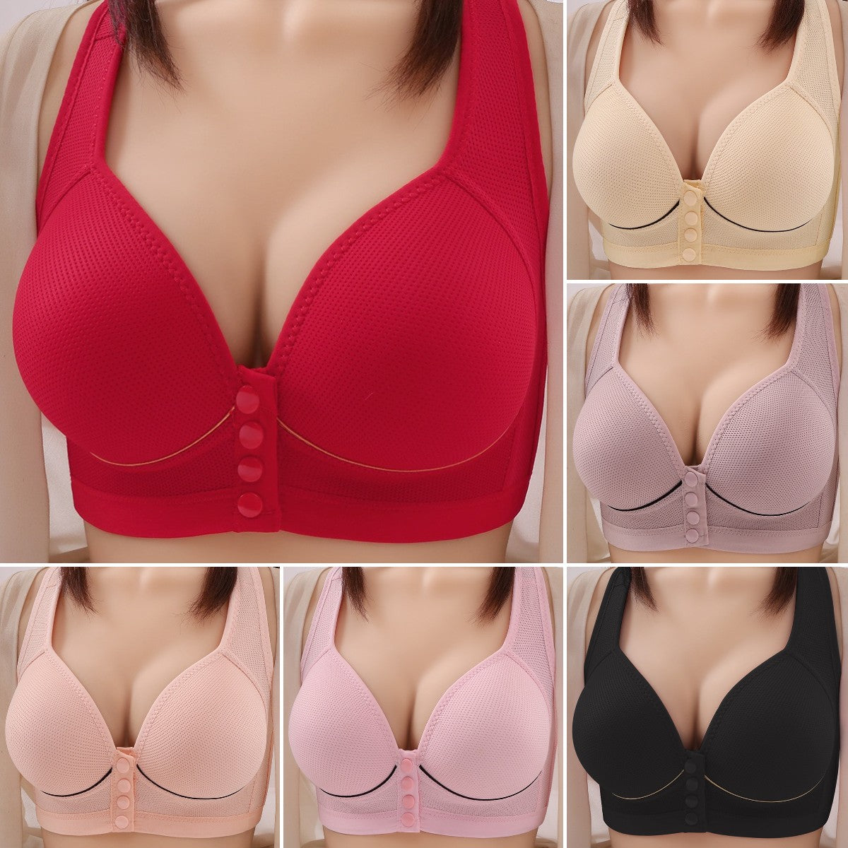 💥👙【3 kosi】[40–100 kg] Modrček brez žice, primeren za matere srednjih in starejših let, udoben in lahek, velikost modrčka