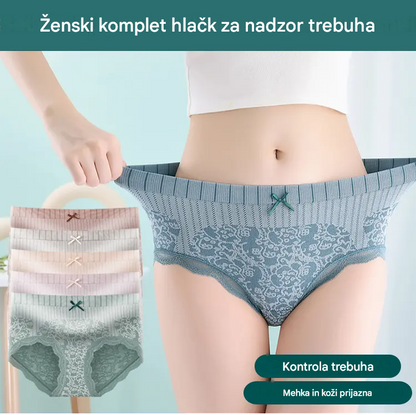 🔥【Kupite 4, dobite 4 brezplačno】🔥Žensko antibakterijsko spodnje perilo z visokim pasom, ki odvaja vlago