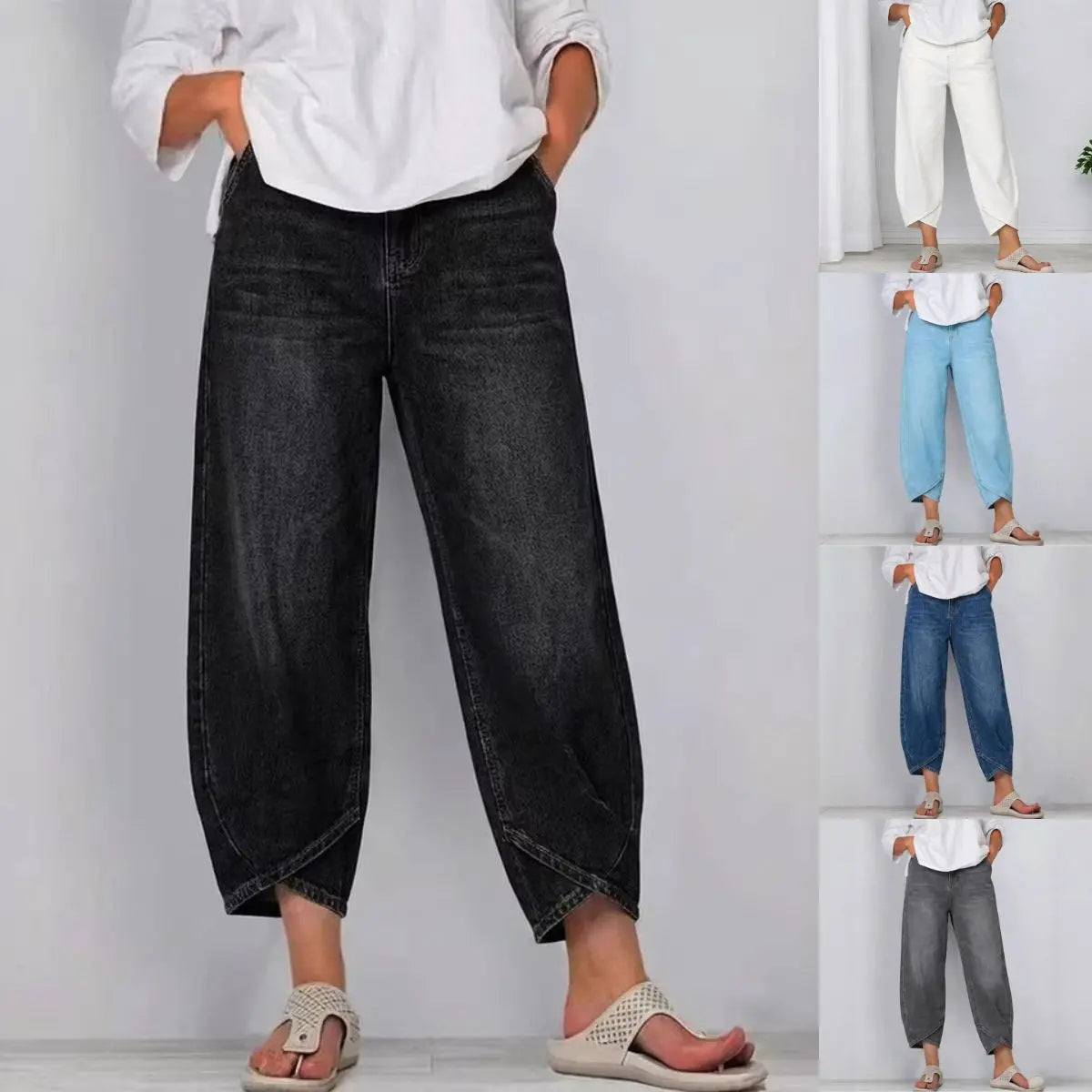 👖【Denim mejorado, suave y transpirable】 Vaqueros holgados y modernos para el tiempo libre