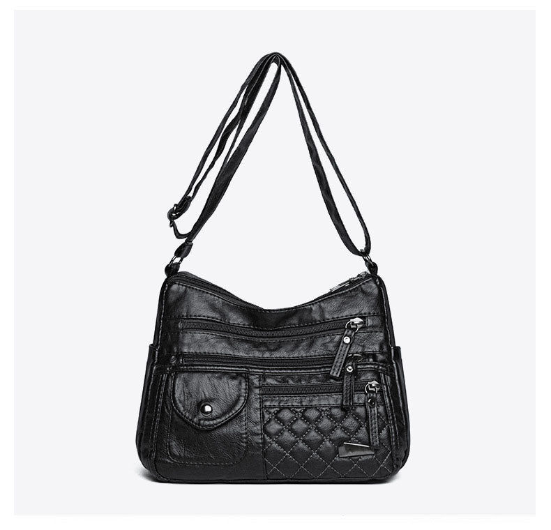 🔥【50% de descuento】Bolso de cuero suave de gran capacidad y múltiples capas para mujer
