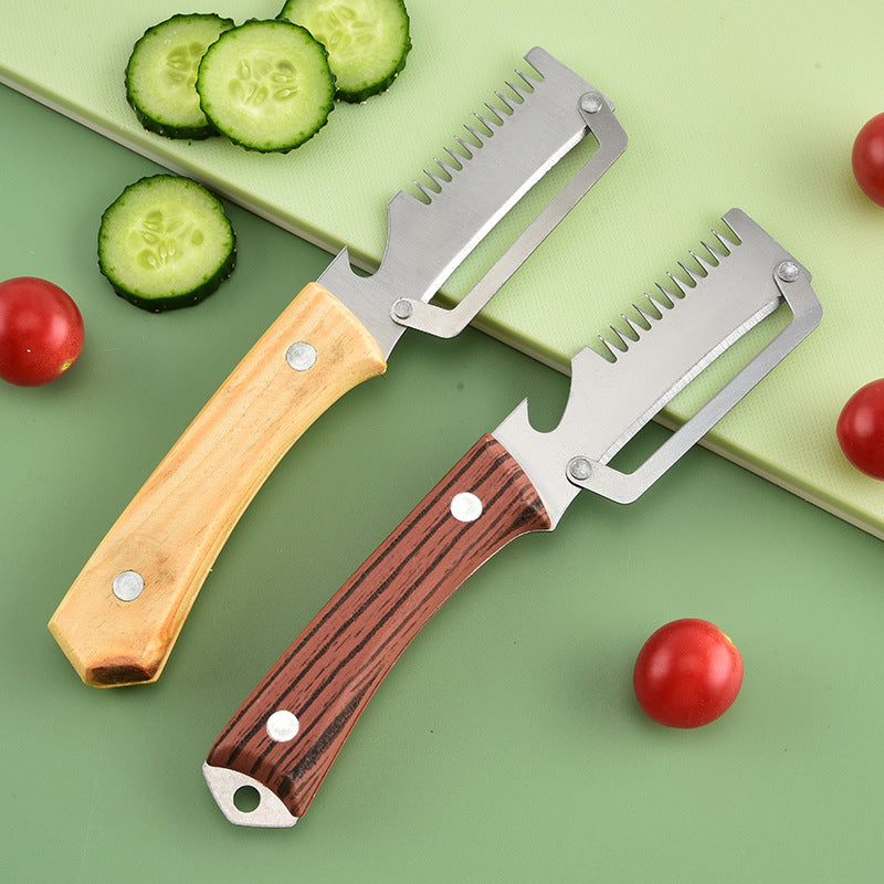 🔥Compra 1, llévate 1 gratis (dos artículos)🧅🔪 Pelador de cocina multifuncional 3 en 1: ¡Pela, pica verduras, corta carne y abre botellas! 🔥