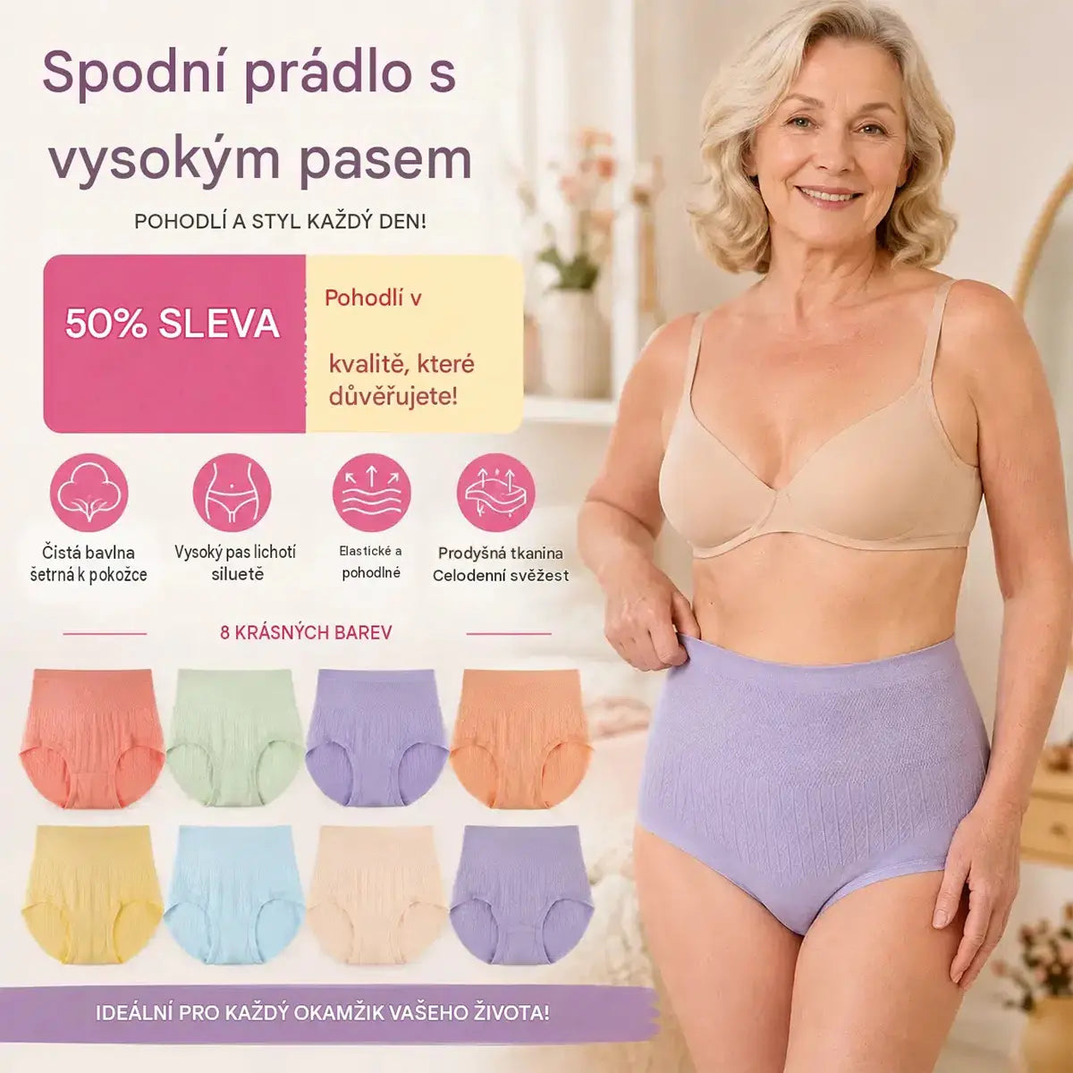⏳🔥【Kupite 4, dobite 4 gratis】🔥 Zadnji dan – 50 % popusta – Antibakterijske hlačke za oblikovanje trebuha z visokim pasom