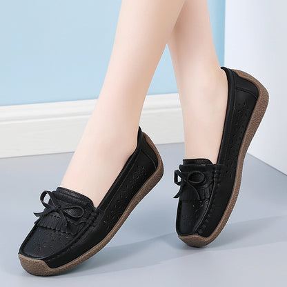 🌼【35-44】Zapatos de cuero de verano para mujer, zapatos con punta abierta y borlas transpirables