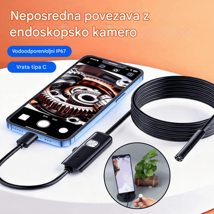 📱[5 m]Čisto nov 7-milimetrski industrijski endoskop z neposrednim priključkom kamere tipa C, združljiv s telefoni Android (vodoodporen endoskop)