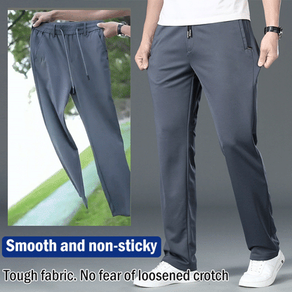 🔥【¡50% de descuento!】Pantalones casuales de verano sueltos con cintura elástica para hombre_4314701