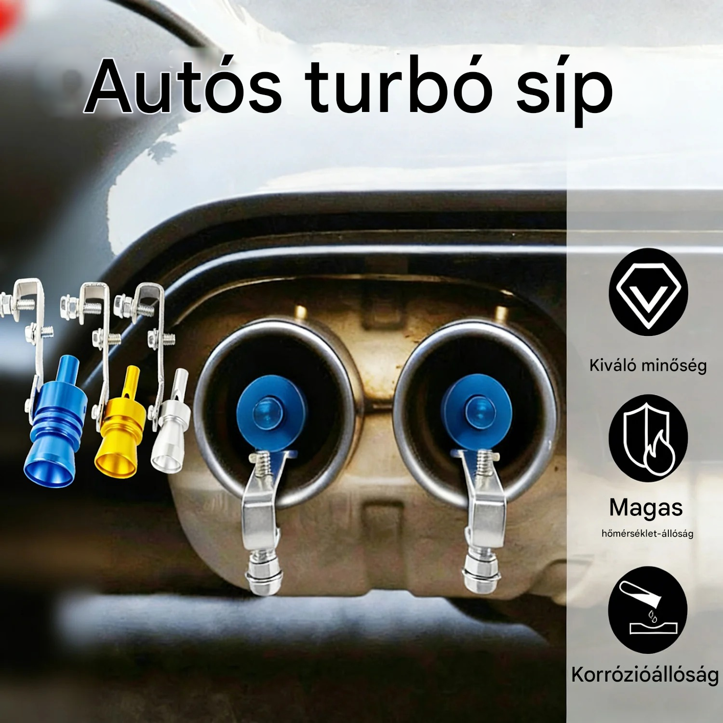 【Vásároljon 1-et, kapjon 1-t ingyen】Turbo Sound kipufogó síp - Tartós és szemet gyönyörködtető fém
