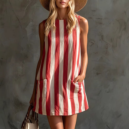 👗🌺Moderní šaty bez rukávů z roku 2026 - Snadno se hodí k sandálům a letním doplňkům.