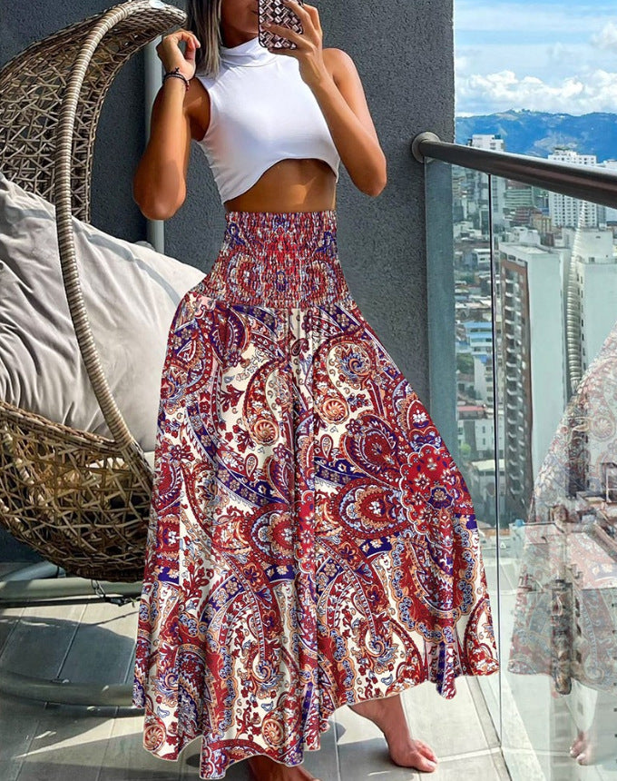 💟【50% OFF】Nová jarní letní prázdninová ležérní sukně Květinová sukně
