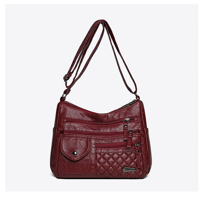 🔥【50% de descuento】Bolso de cuero suave de gran capacidad y múltiples capas para mujer