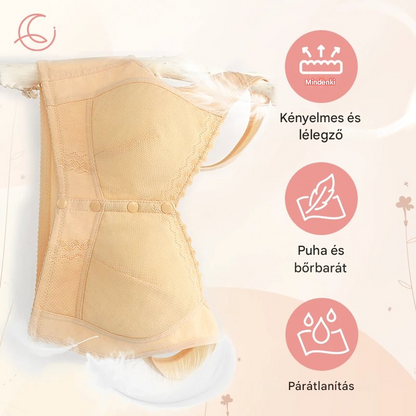 💕🎁【3 darab】Nagy méretű, légáteresztő, puha pamut melltartó, elülső gombokkal