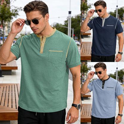 🏕️⛰️Ανδρικό καλοκαιρινό T-shirt-Απλό και μοντέρνο σχέδιο που ταιριάζει παντού.