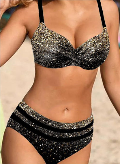 🎀[S~5XL]👙👙2026 Nové velké plavky s děleným potiskem