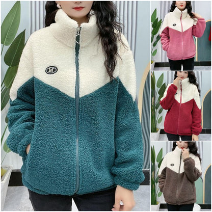 🔥🐏【M-4XL】Zimowa kurtka polarowa, wzmocniona kurtka z bawełny jagnięcej, ciepła kurtka