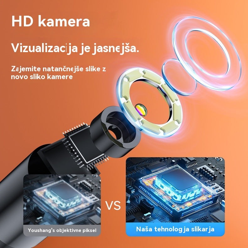 📱[5 m]Čisto nov 7-milimetrski industrijski endoskop z neposrednim priključkom kamere tipa C, združljiv s telefoni Android (vodoodporen endoskop)