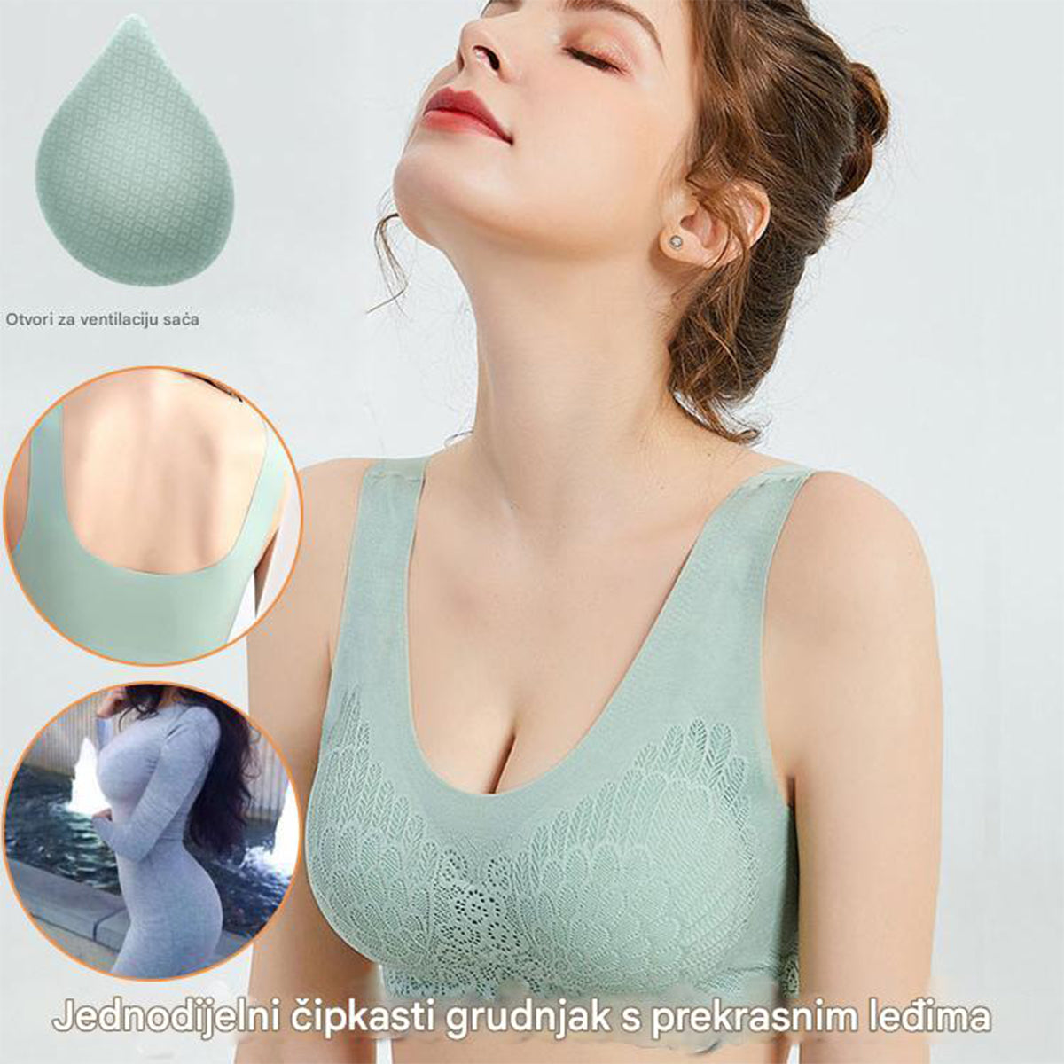 💖👙【M-4XL】🌹🛒【Set od 3 komada】2026. Novi poboljšani udoban čipkani grudnjak u velikim veličinama. (Bešavne, oblikujuće, s antiskliznim naramenicama)