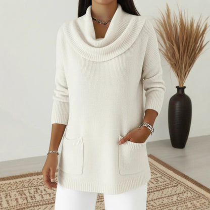 🧶🔥 Nuevo suéter de mujer de un solo color con bolsillo para otoño e invierno - ¡REBAJAS!_4214838