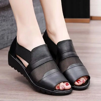 🚶‍♀️👟Elegantní sandály pro maminku: měkká kůže, lehká platforma a velikosti 35–41.