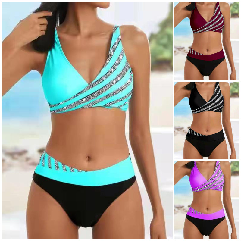 👙【40-100 kg, S-3XL】👙2026 Nuevo conjunto de traje de baño impreso para las mujeres.