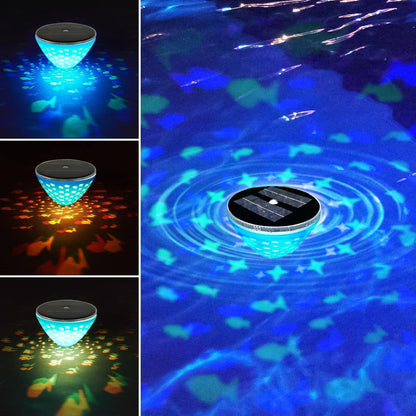 ☀️🐠 Lámpara solar flotante para piscina con proyección de peces💡💦4296303