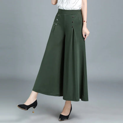 💖【M-5XL】Žensko modno široko drapirano krilo z visokim pasom