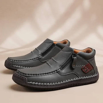 👞【38-48】Ανδρικές μπότες οδήγησης, από δέρμα υψηλής ποιότητας, χειροποίητες, χωρίς ολίσθηση - φαρδιά δάχτυλα, στήριξη στην καμάρα