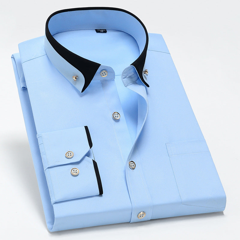 【S-4XL】Nueva camisa de negocios transpirable de moda casual para hombres 4217055