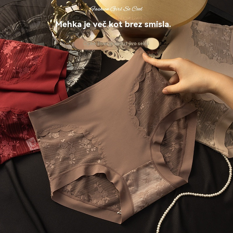 [5-delni komplet] Ženske visoko elastične brezšivne čipkaste hlačke s funkcijo uravnavanja trebuha in oblikovanja zadnjice