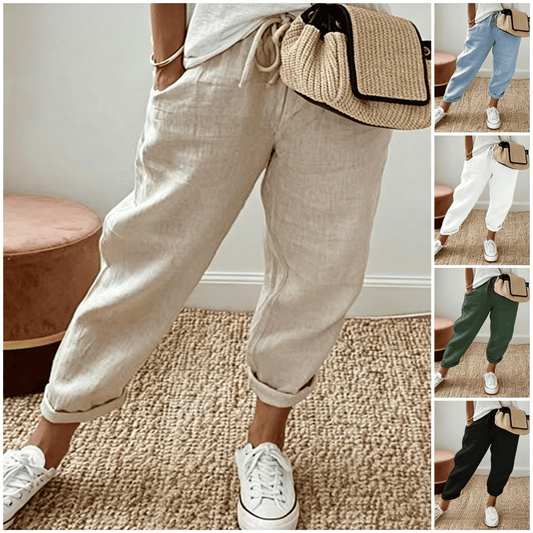 ✨💕 Pantalones casuales de algodón y lino para mujer: ¡oferta por tiempo limitado!