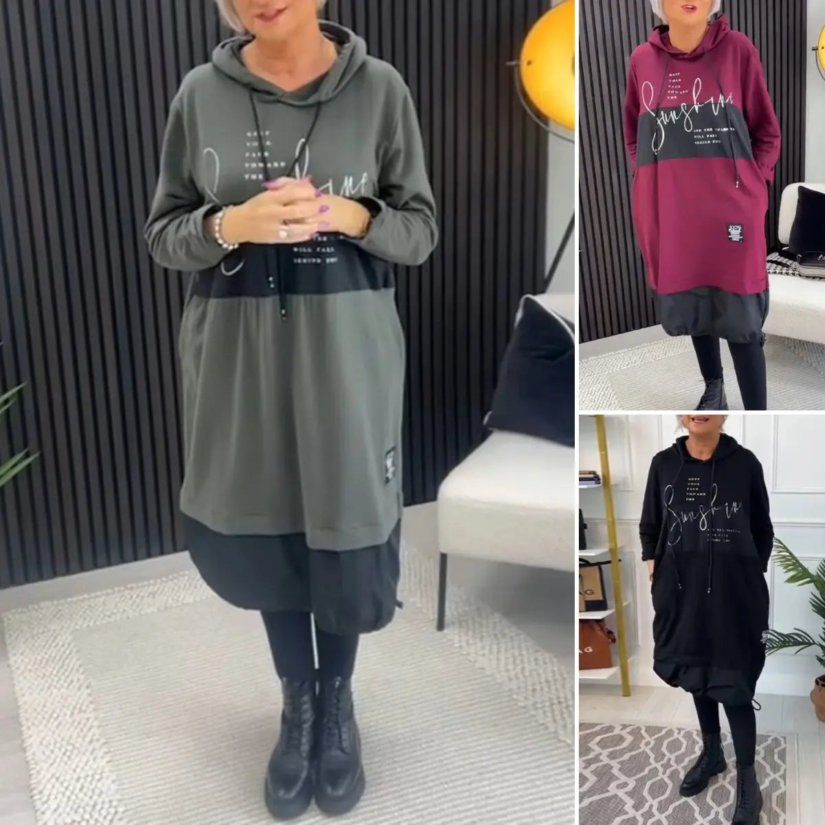 🔥🔥【S-5XL】2026 Nuevo vestido con estampado grande de moda de otoño e invierno
