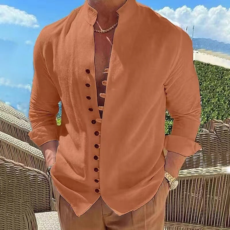 👔 50% de descuento🔥【40-100 kg】Camisa de hombre de algodón y lino, tallas grandes ✅️Pago contra entrega