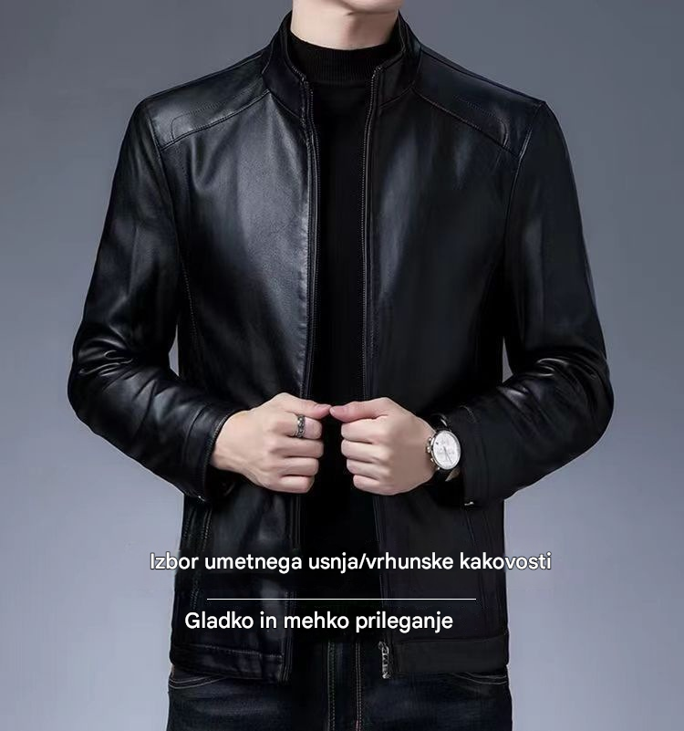 【M-3XL】Nova jesensko/zimska debela usnjena jakna, podložena s flisom, v očetovem slogu