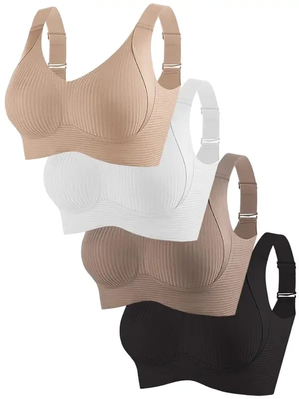 😍💕【Balení 3 kusů】Dámská bezešvá podprsenka, lehká a prodyšná, pohodlně padnoucí. ❤️【40-95 kg】