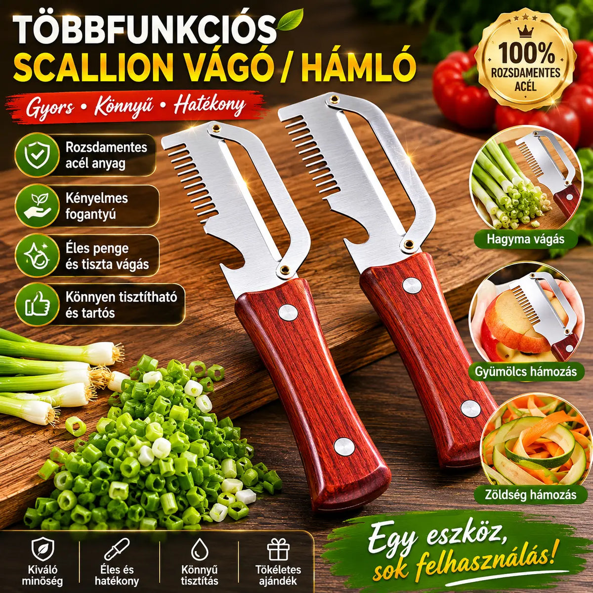 ✅ Vásárolj egyet, kapsz egyet ingyen (2 termék) 🧅🔪 3 az 1-ben multifunkciós konyhai hámozó: Hámozd meg, vágd fel és nyisd ki az üvegeket! 🔥