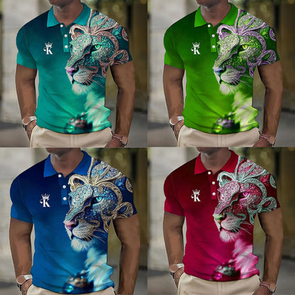 【S-6XL】Moška polo majica s 3D potiskom leva