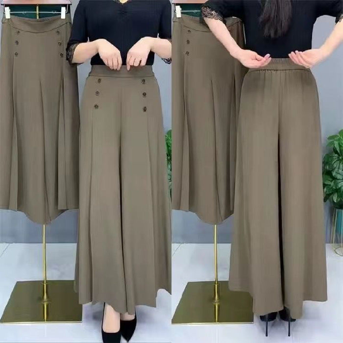 🔥💖【M-5XL】 Γυναικεία φούστα με ψηλή μέση και φαρδιά μπατζάκια για την άνοιξη και το καλοκαίρι του 2026