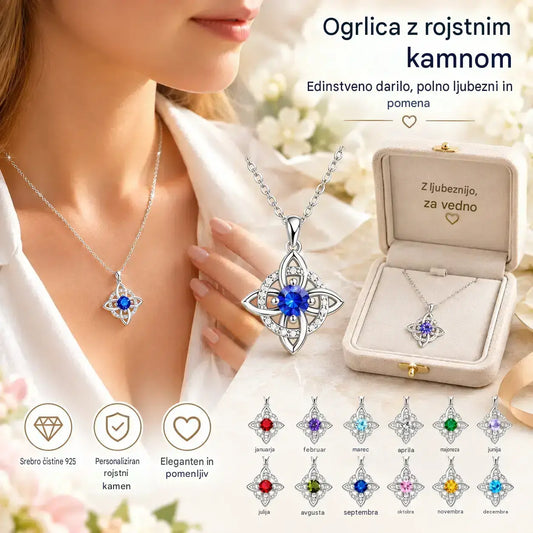 🔮Ogrlica z mističnim čarovniškim vozlom in kamnom rojstva 💞 Zaščitite svoje najdražje