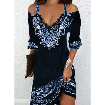 👗🌸【S-5XL】Nuevo vestido con hombros al aire para primavera y verano 2026 - efecto seda
